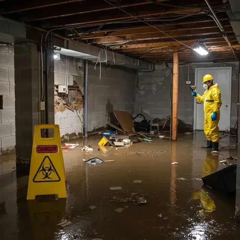 Flooded Basement Electrical Hazard in North Webster, IN Property