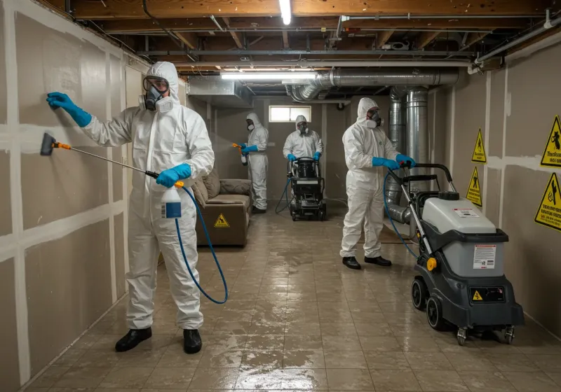 Basement Moisture Removal and Structural Drying process in North Webster, IN